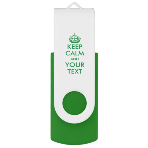 Green custom keep calm swivel USB pen drive