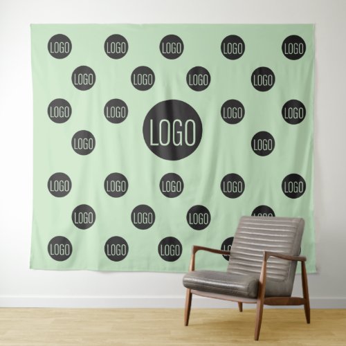 Green Custom Logo backdrop Company step and repeat