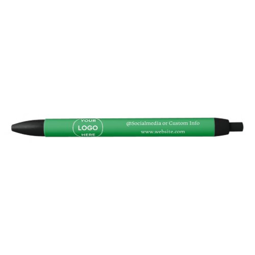 Green Custom Logo Modern Minimalist Business Black Ink Pen