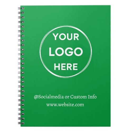 Green Custom Logo Modern Minimalist Business Staff Notebook