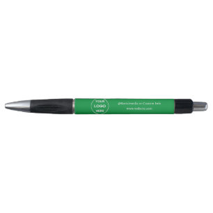 Green Custom Logo Text Modern Minimalist Business Pen