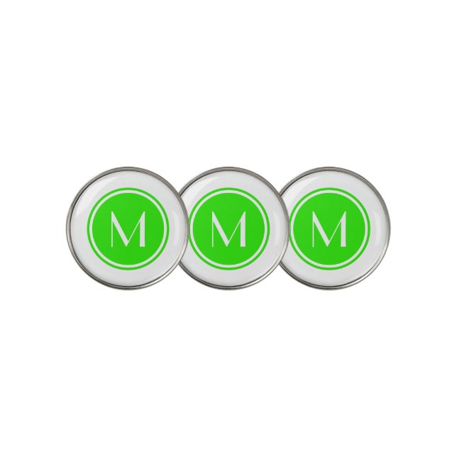 Green Custom Monogram Golf Ball Marker (3 Up)