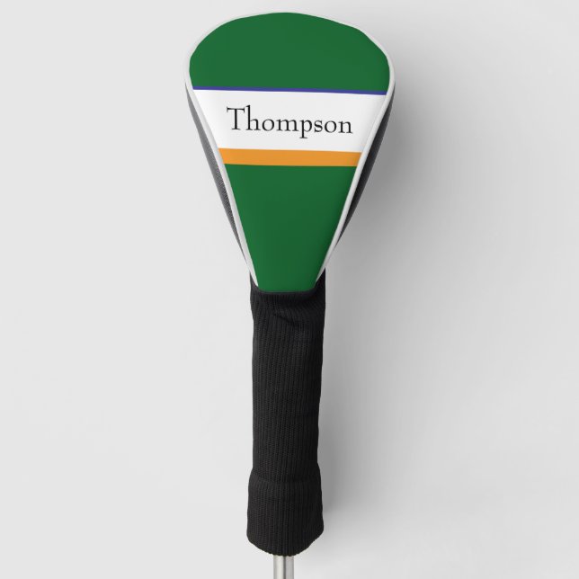 green custom Name  Golf Head Cover (Front)
