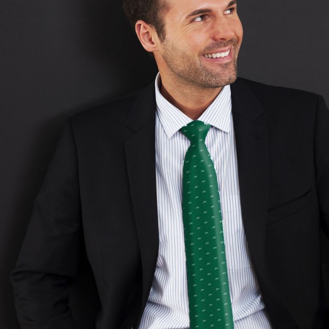 Green Custom Name Monogram Quote  Neck Tie (Creator Uploaded)