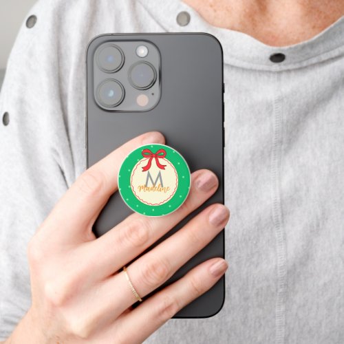 Green Custom Name Phone Grip PopSocket Design