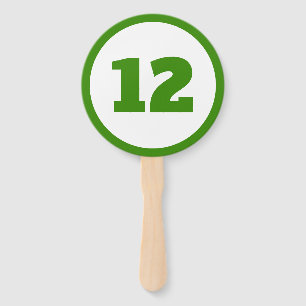 green custom number hand fan