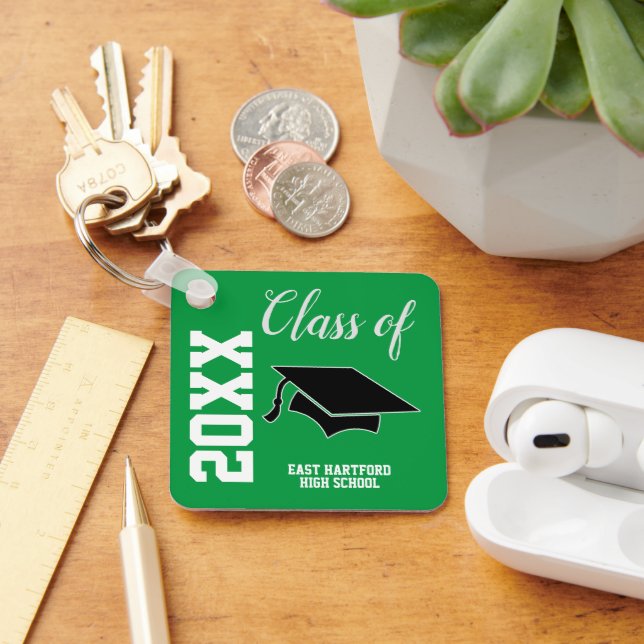 Green Custom Senior Class 2023 Favor Keychain (Desk)