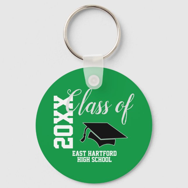 Green Custom Senior Class 2023 Favor Keychain (Front)