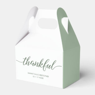 Green Custom Simple & Elegant thankful Wedding Favor Boxes
