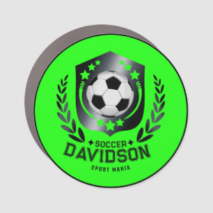 Green Custom Soccer Ball Personalized Text Gift Car Magnet