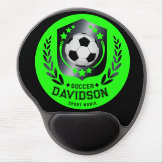 Green Custom Soccer Ball | Personalized Text Gift Gel Mouse Pad