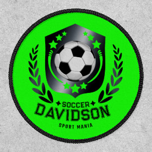 Green Custom Soccer Ball Personalized Text Gift Patch