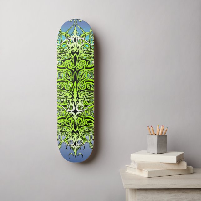 Green Custom Tribal Tattoo Design Skateboard (Wall Art)