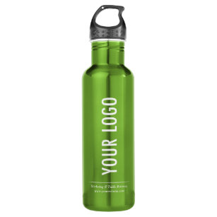 Green Custom Water Bottle with Company Logo 24 oz
