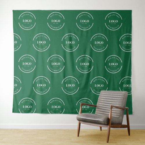 Green Custom white Logo step and repeat backdrop