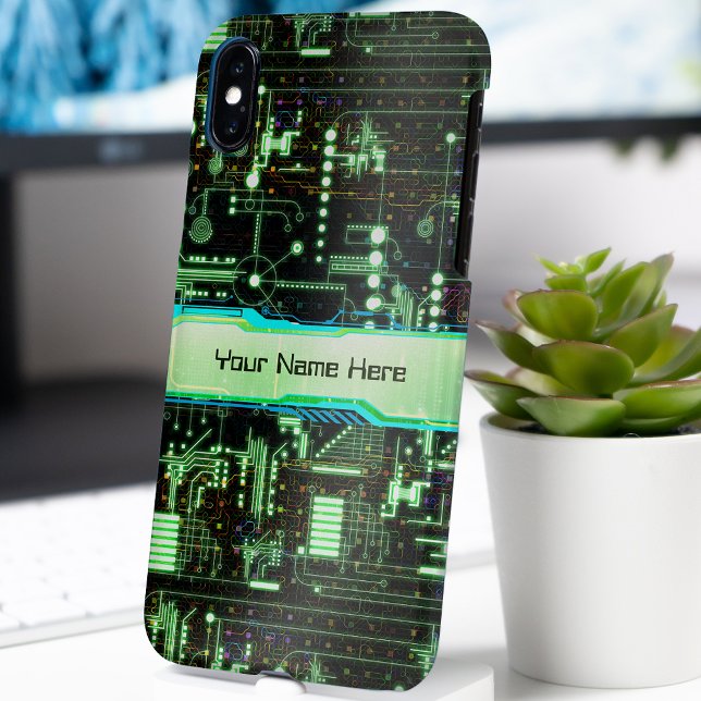 Green Customizable Circuit Board Case-Mate iPhone Case (Creator Uploaded)