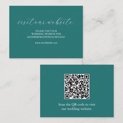 Green Customized Wedding Insert Cards
