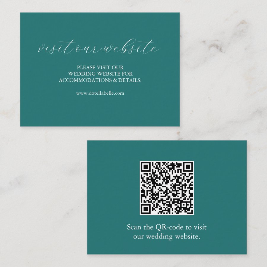 Green Customized Wedding Insert Cards