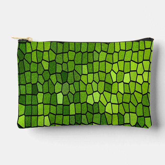 Green Cut Glass Look  Accessory Pouch (Front)
