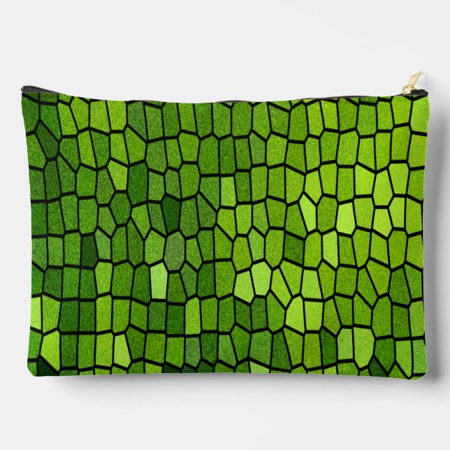 Green Cut Glass Look  Accessory Pouch (Back)