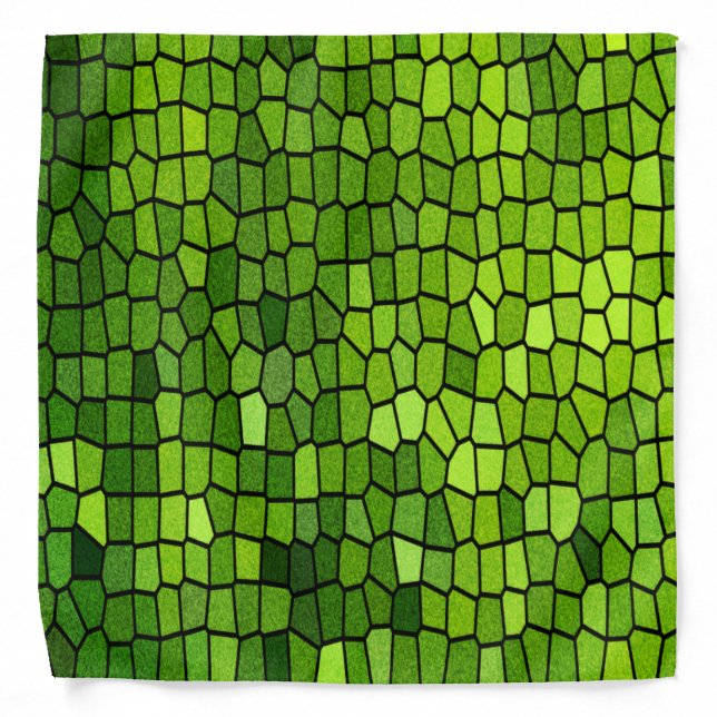 Green Cut Glass Look  Bandana (Front)