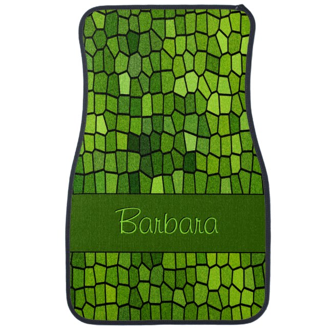 Green Cut Glass Look  Car Mat (Front)