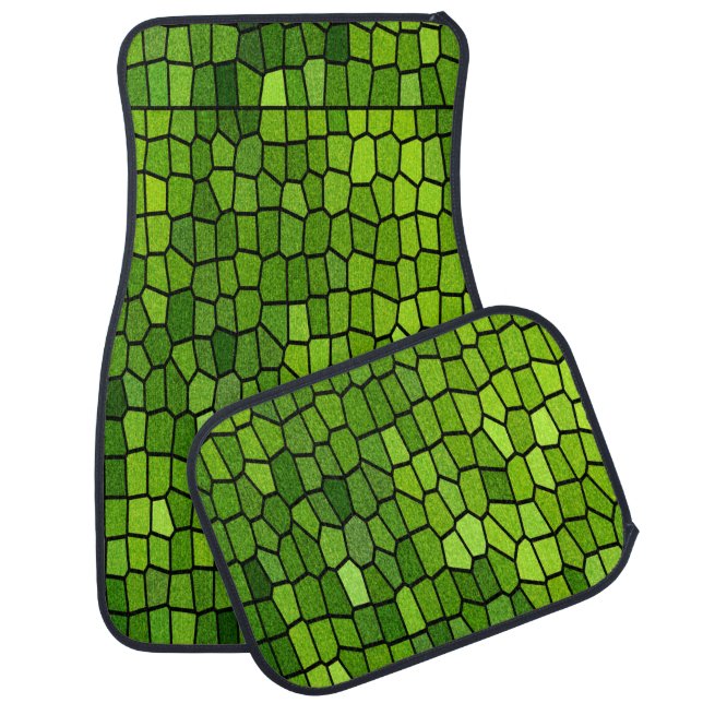 Green Cut Glass Look  Car Mat (Set)