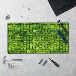 Green Cut Glass Look Desk Mat