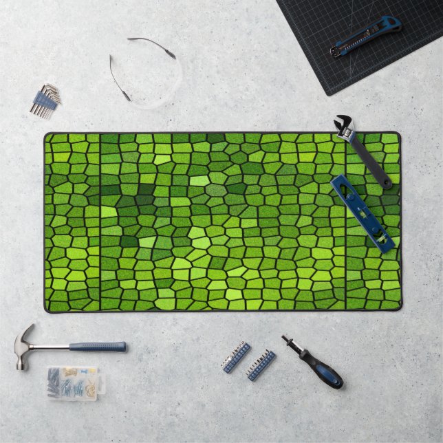 Green Cut Glass Look  Desk Mat (Workstation)