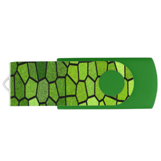 Green Cut Glass Look Flash Drive