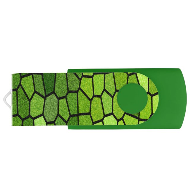 Green Cut Glass Look  Flash Drive (Back)