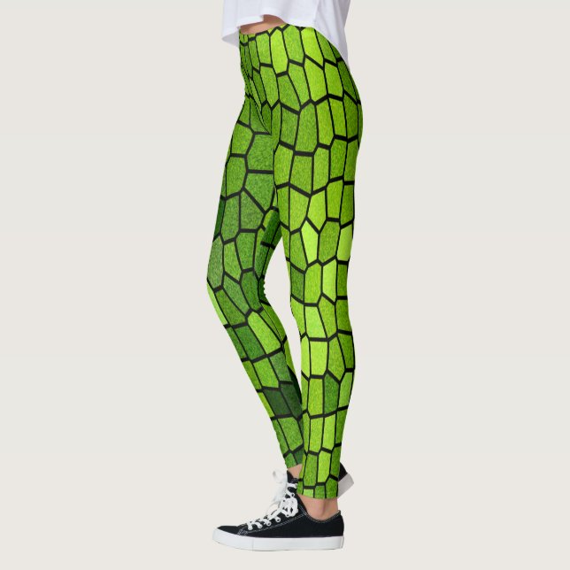 Green Cut Glass Look  Leggings (Left)