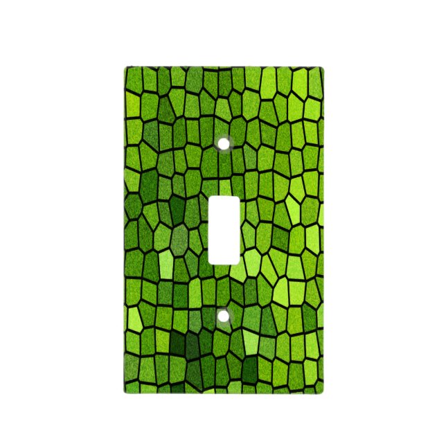 Green Cut Glass Look  Light Switch Cover (Front)