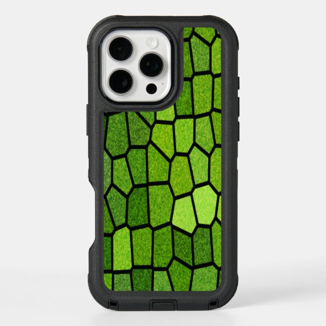 Green Cut Glass Look  Otterbox iPhone Case (Back)