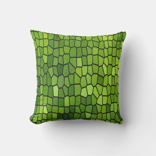 Green Cut Glass Look  Outdoor Pillow (Front)