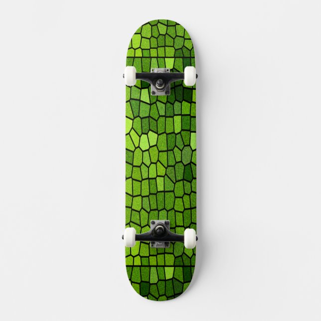 Green Cut Glass Look  Skateboard Deck (Front)