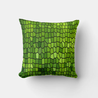 Green Cut Glass Look  Throw Pillow