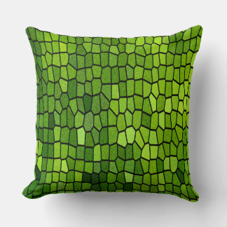 Green Cut Glass Look  Throw Pillow