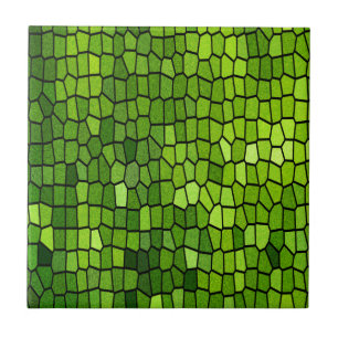 Green Cut Glass Look Tile