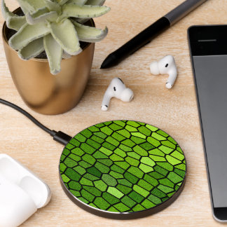 Green Cut Glass Look Wireless Charger