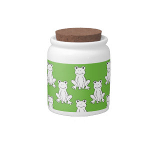 Green Cute Animal Pattern Cartoon Frog Pattern Candy Jar