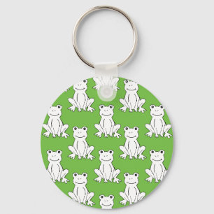 Green Cute Animal Pattern Cartoon Frog Pattern Keychain