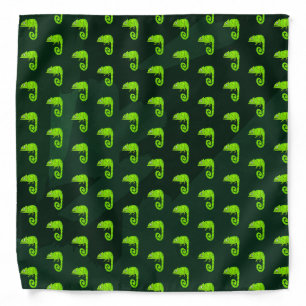 Green cute chameleon bandana