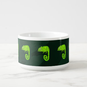 Green cute chameleon bowl