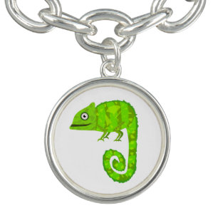 Green cute chameleon bracelet