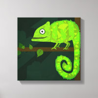Green cute chameleon