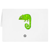 Green cute chameleon cards (Back Horizontal)