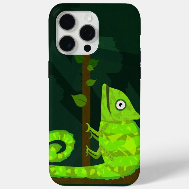 Green cute chameleon Case-Mate iPhone case (Back)