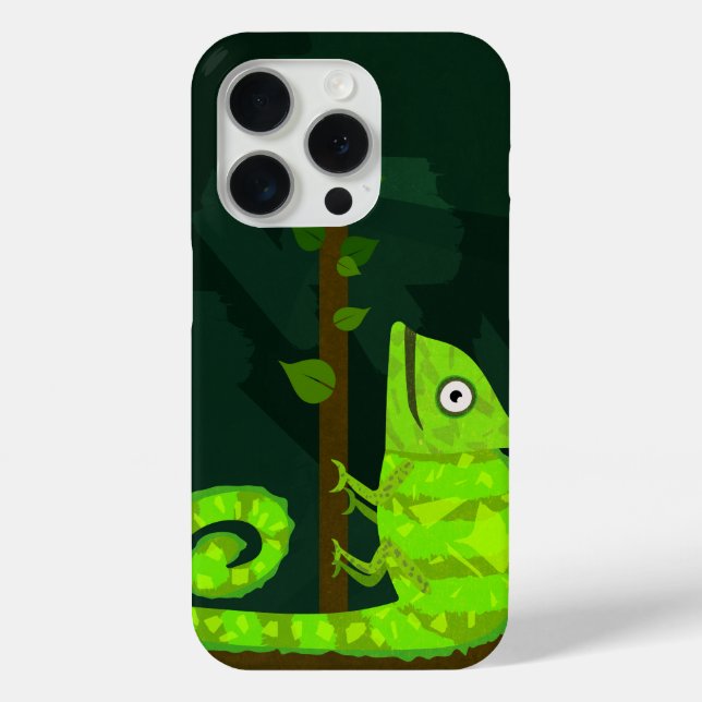 Green cute chameleon Case-Mate iPhone case (Back)