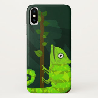 Green cute chameleon iPhone x case